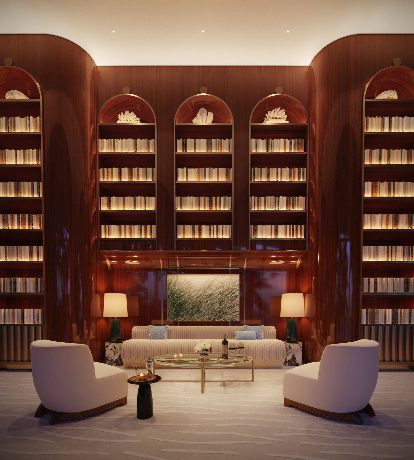 Residents' library lounge
