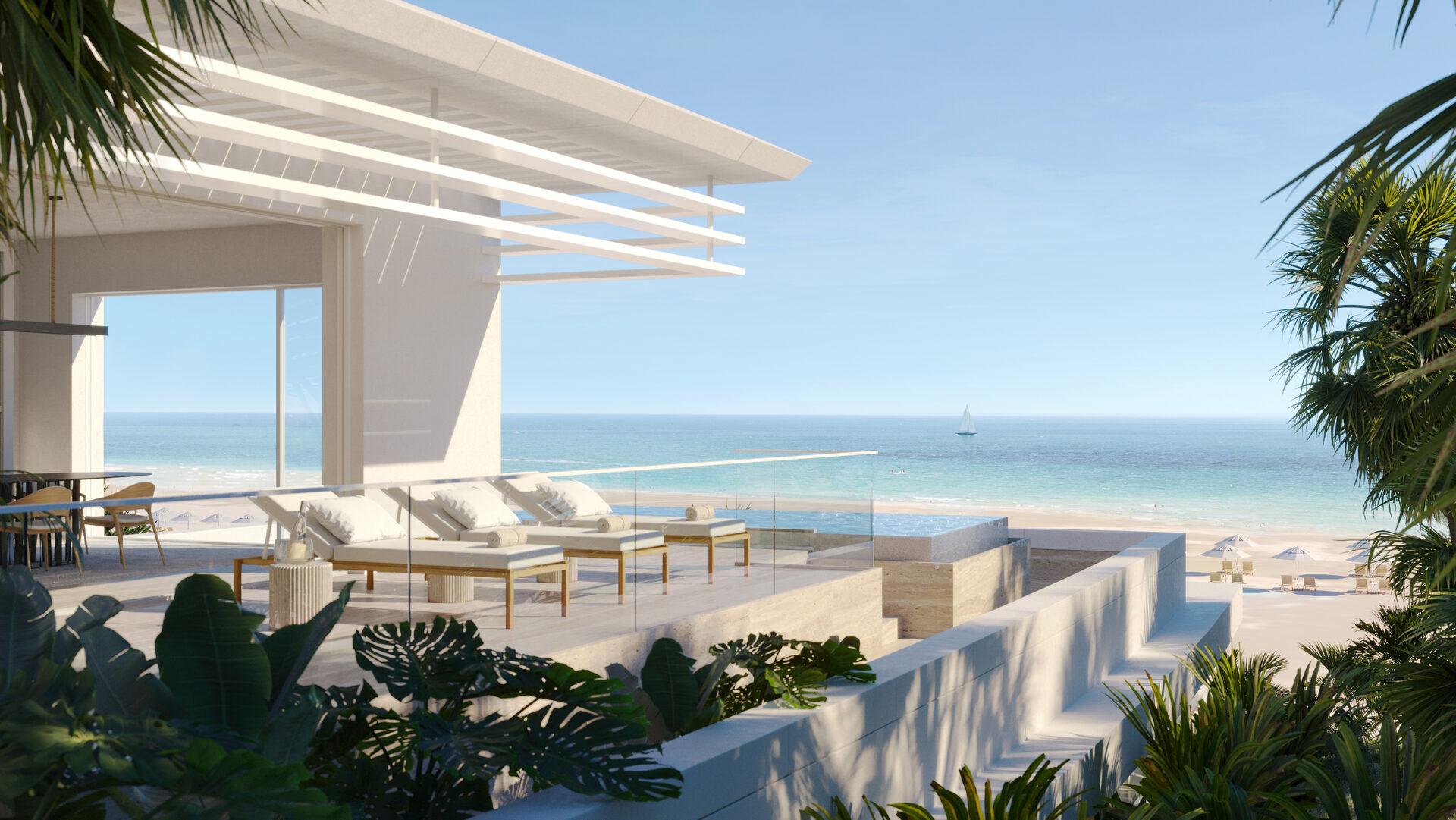 Rooftop terrace overlooking the ocean